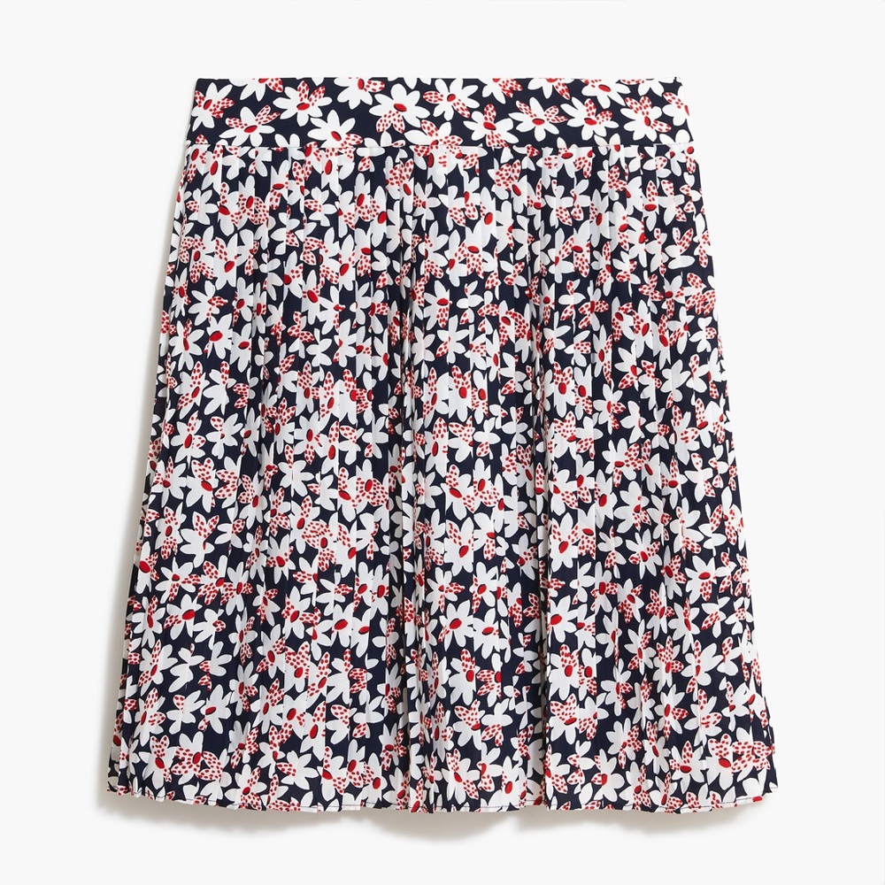 J.Crew- Floral pleated mini skirt- Size 00